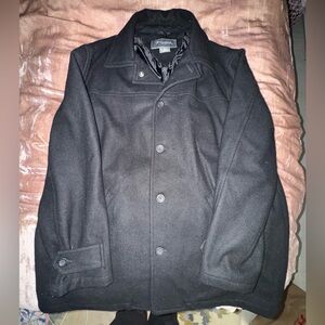 Men's XL Black Wool Business/formal coat